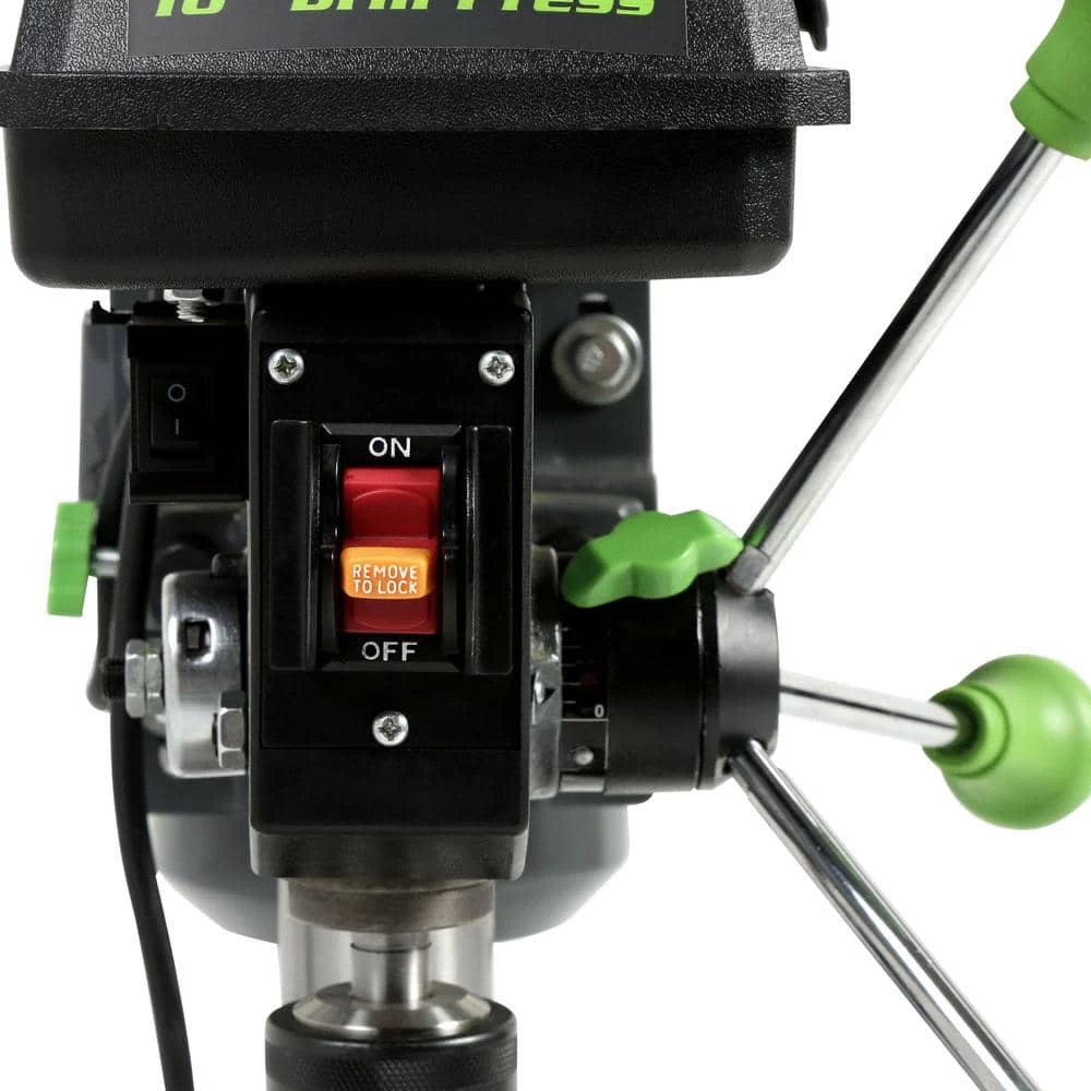 4.1-Amp 10 in. 5-Speed Drill Press with 5/8 in. Chuck, Work Light, and Table Rotatable 360° and Tiltable 45° by GENESIS - Image 3