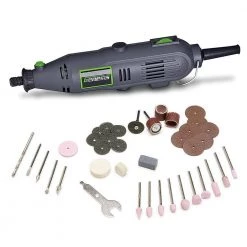 1 Amp Variable Speed Rotary Tool with Spindle Lock, 40 Universal Accessories and Storage Case by GENESIS