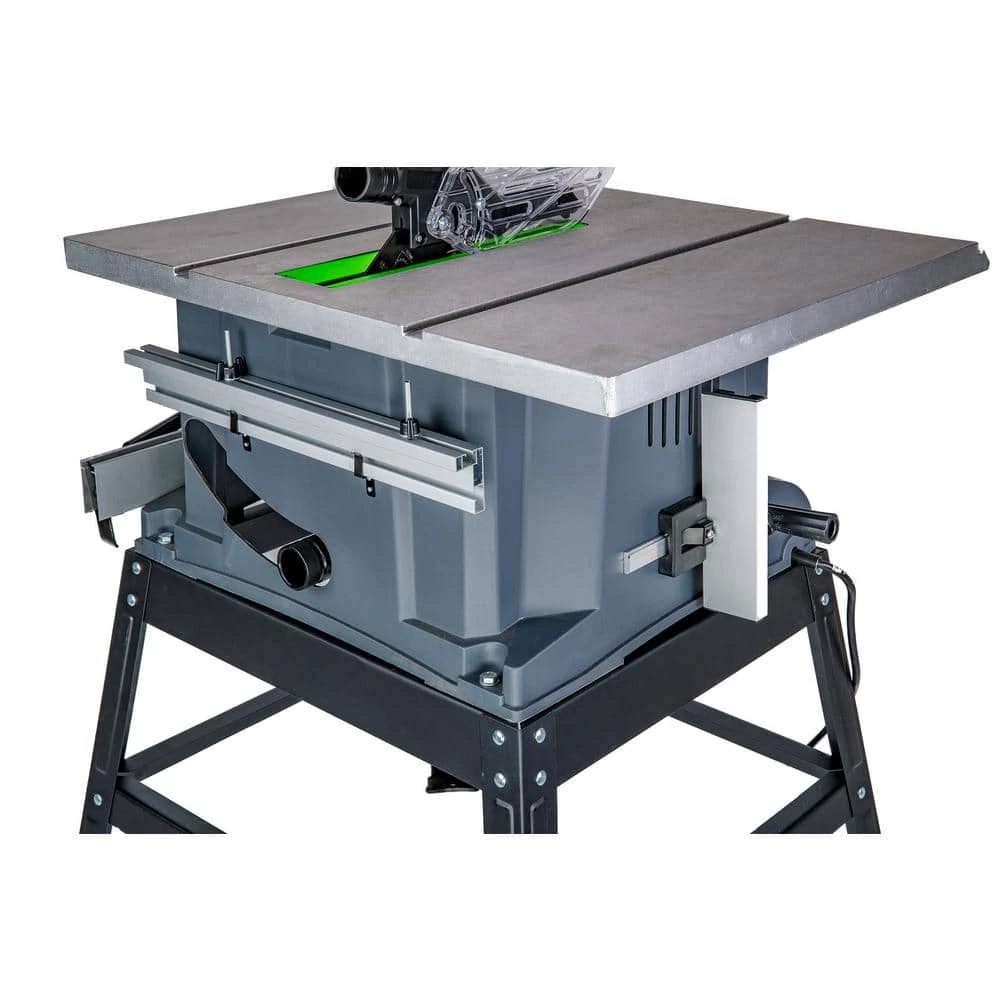 10 in. 15 Amp Table Saw with Metal Stand, Miter Gauge, Push Stick and Rip Fence by GENESIS - Image 3