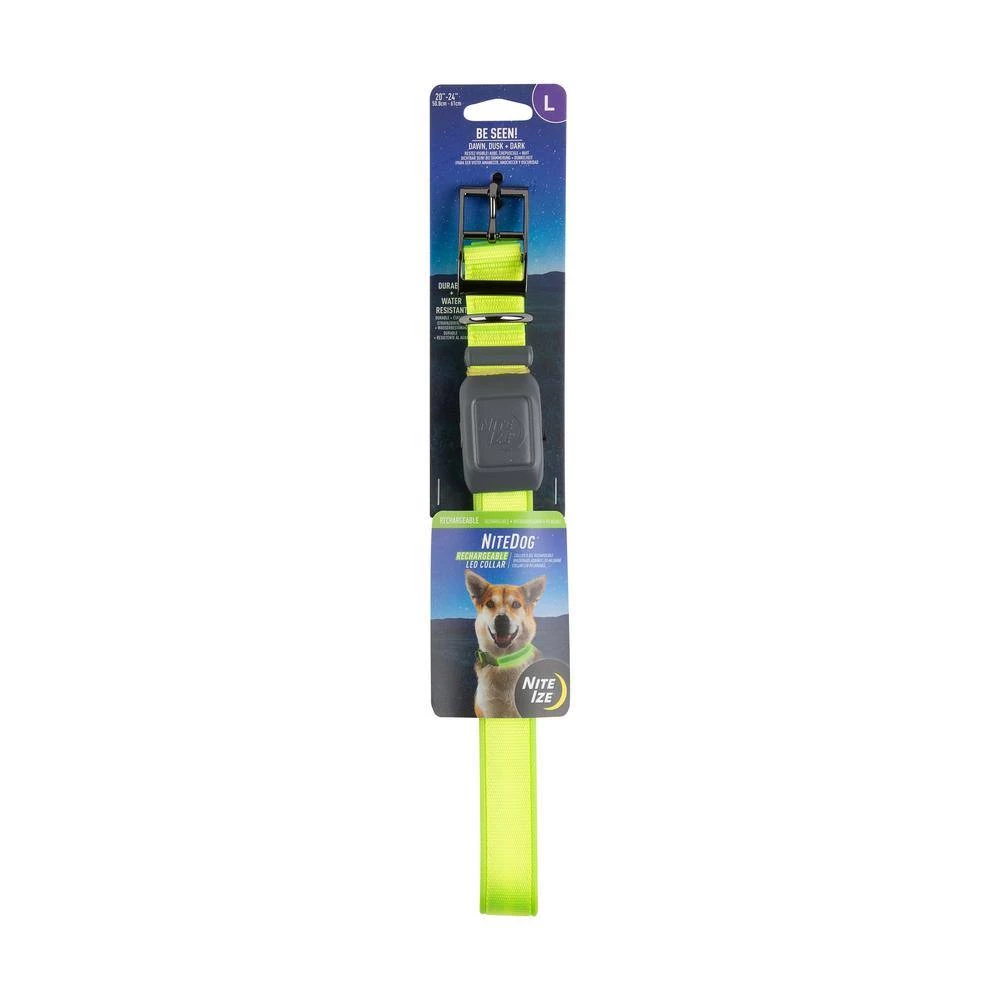 NiteDog - L - Lime/Green Rechargeable LED Collar by Nite Ize - Image 5