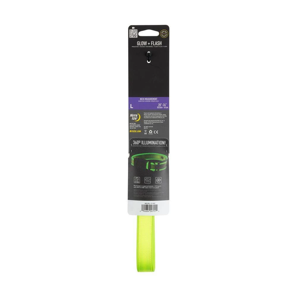 NiteDog - L - Lime/Green Rechargeable LED Collar by Nite Ize - Image 6