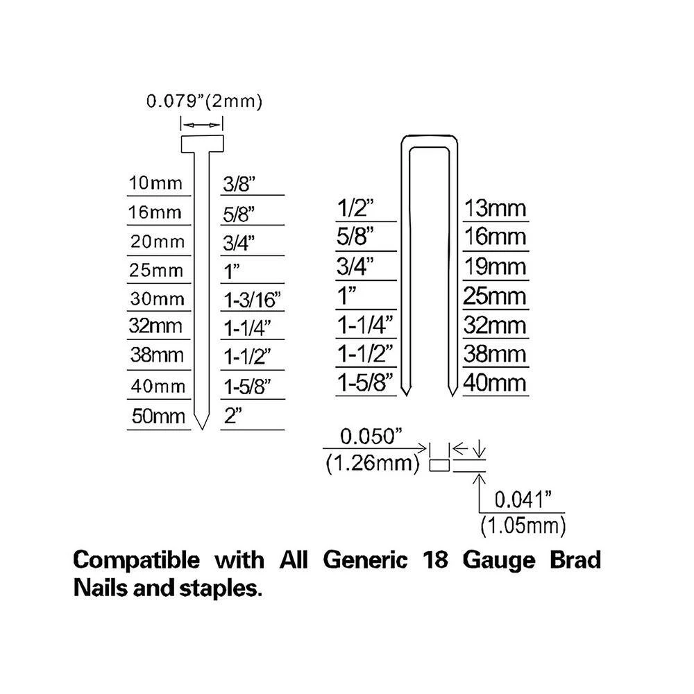 Pneumatic 2-In-1 18-Gauge Brad Nailer and Stapler with Fasteners (4000-Count) by NuMax - Image 9