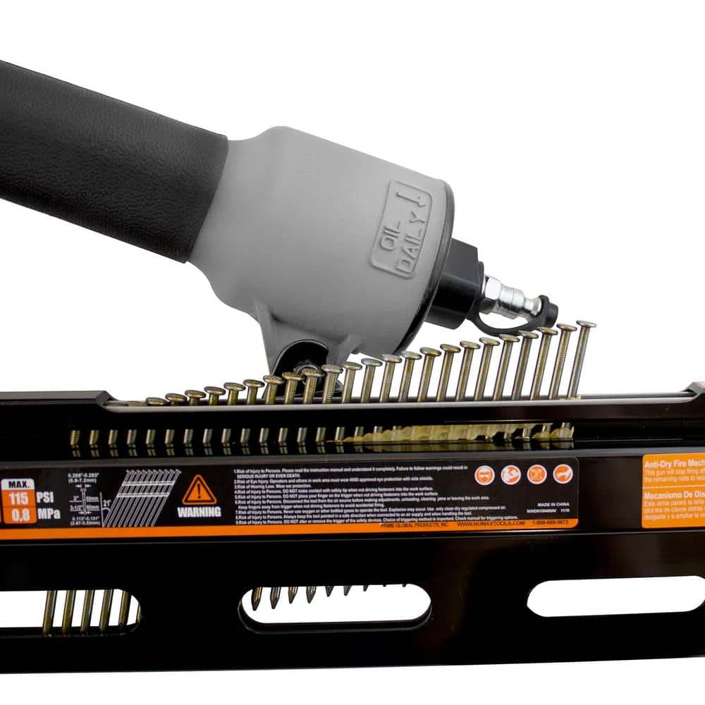 Pneumatic 21 Degree 3-1/2 in. Full Round Head Framing Nailer with Nails (500-Count) by NuMax - Image 3