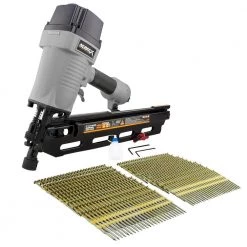 Pneumatic 21 Degree 3-1/2 in. Full Round Head Framing Nailer with Nails (500-Count) by NuMax