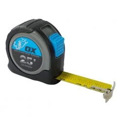 OX Pro 25 ft. Tape Measure, Inch Standard Scale, 27mm Wide Tape by OX TOOLS
