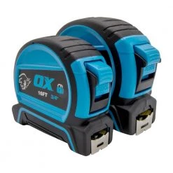 Trade 25 ft. Tape Measure Double Locking : 25 ft./16 ft./8m/5m by OX TOOLS