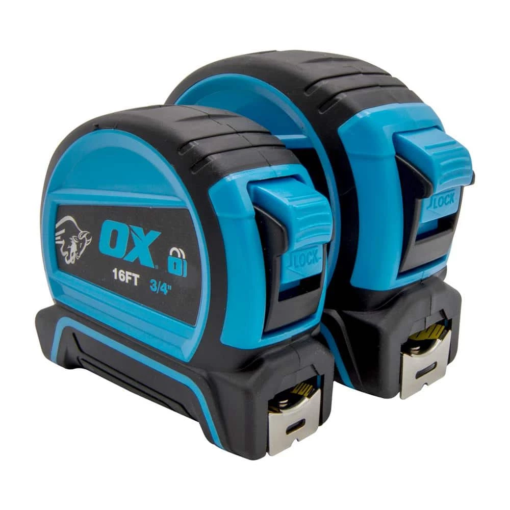 Trade 25 ft. Tape Measure Double Locking : 25 ft./16 ft./8m/5m by OX TOOLS
