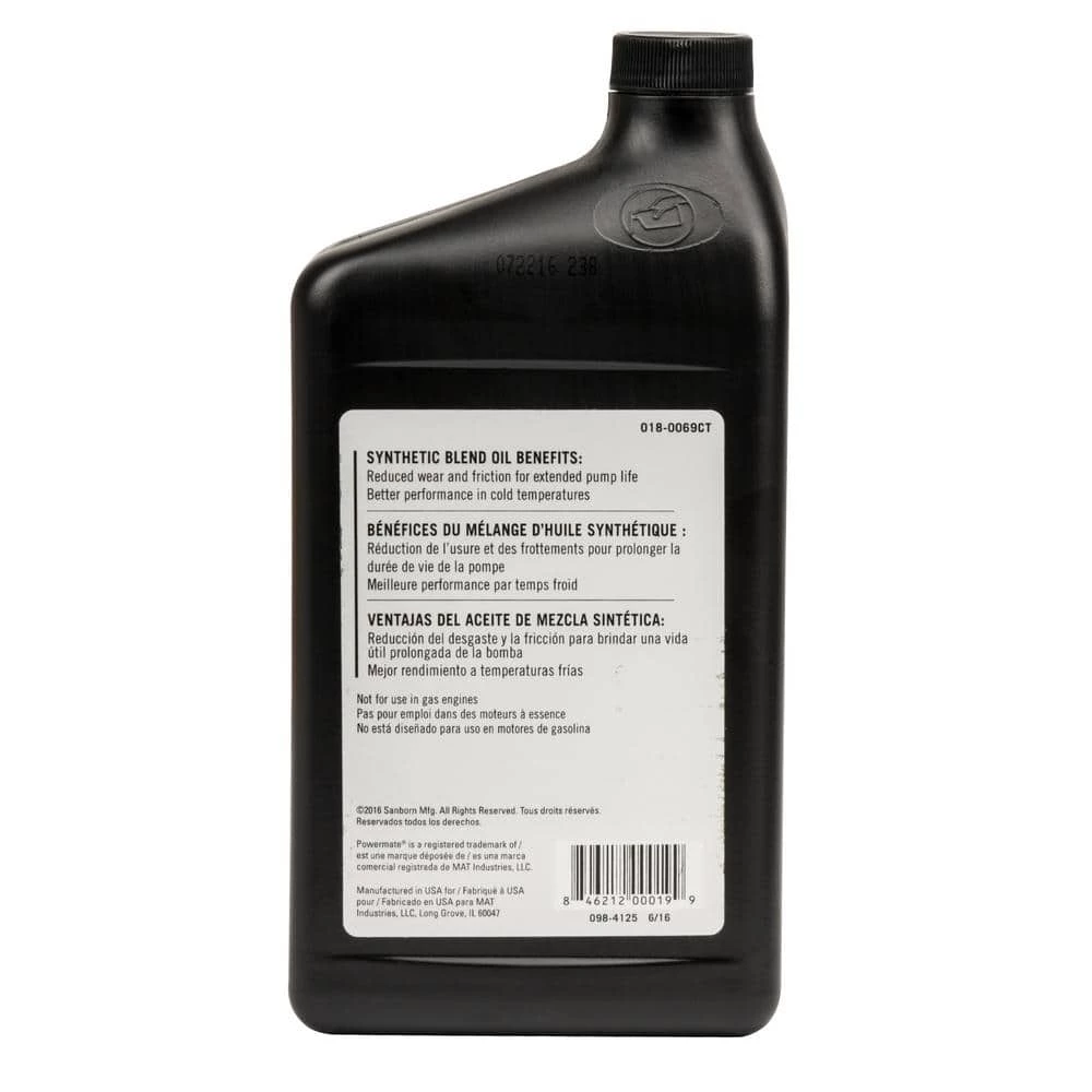 1 qt. Synthetic Blend Non Detergent Air Compressor Oil by Powermate - Image 3