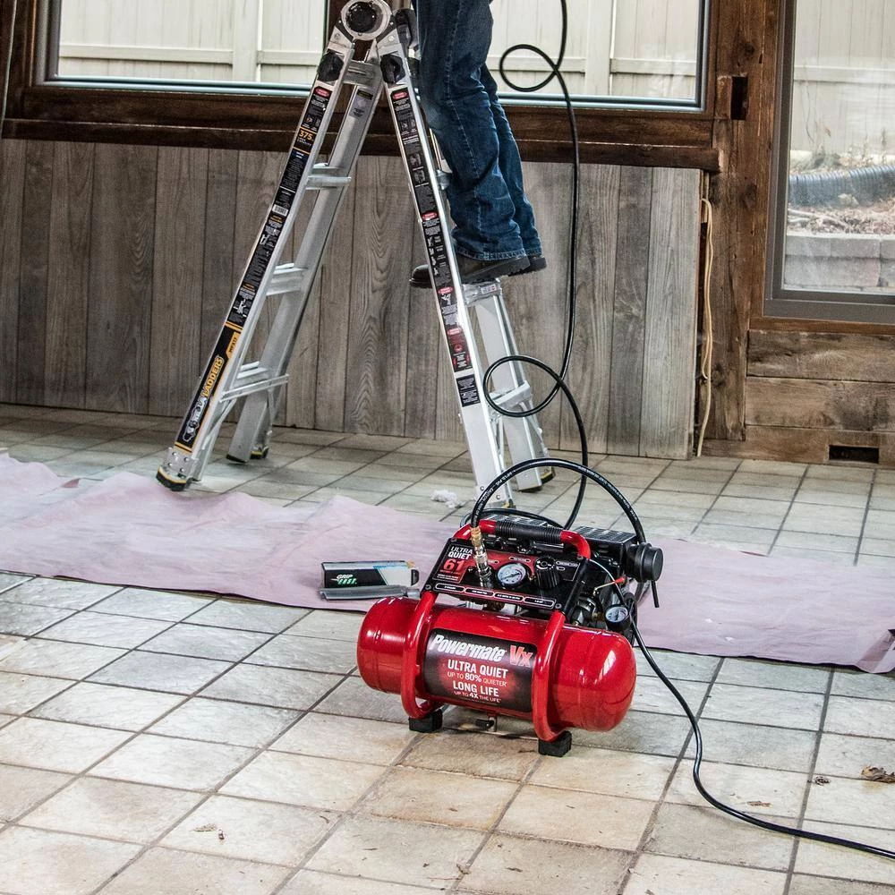 2 Gal. 125 PSI 1 HP Ultra Quiet Oil Free Electric Air Compressor by Powermate - Image 10