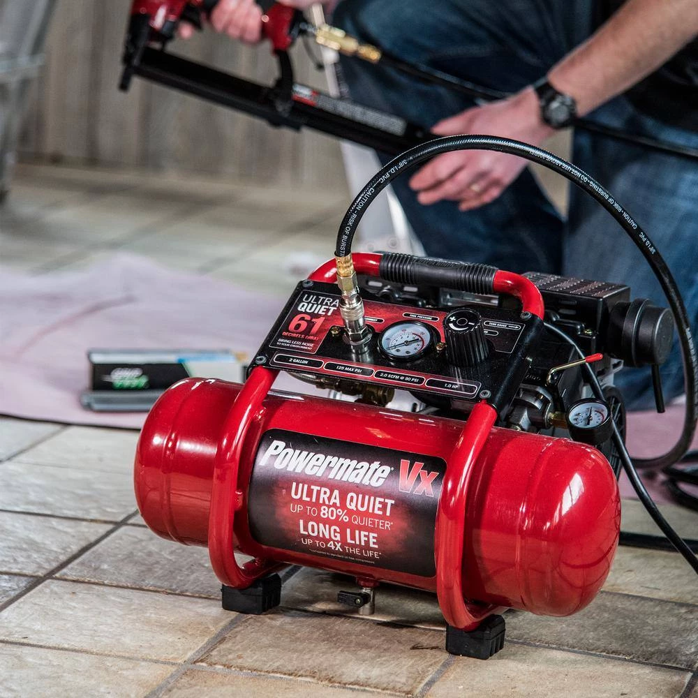 2 Gal. 125 PSI 1 HP Ultra Quiet Oil Free Electric Air Compressor by Powermate - Image 8