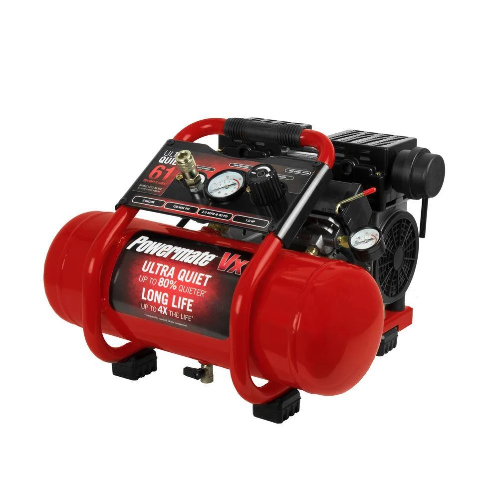 2 Gal. 125 PSI 1 HP Ultra Quiet Oil Free Electric Air Compressor by Powermate - Image 6