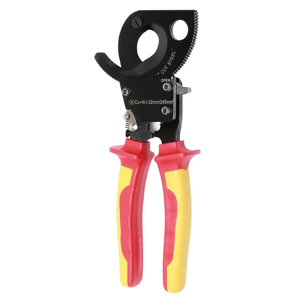 9.4 in. VDE 1000-Volt Insulated Ratchet Cable Cutter by Pro'sKit
