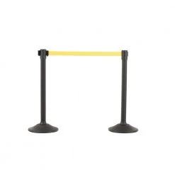 US Weight Sentinel Stanchion with 6.5 ft. Yellow Retractable Belt (2-Pack) by USW
