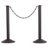 US Weight ChainBoss Black Stanchion with 10 ft. of Black Plastic Chain per Stanchion - Fillable Bases (2-Pack) by USW