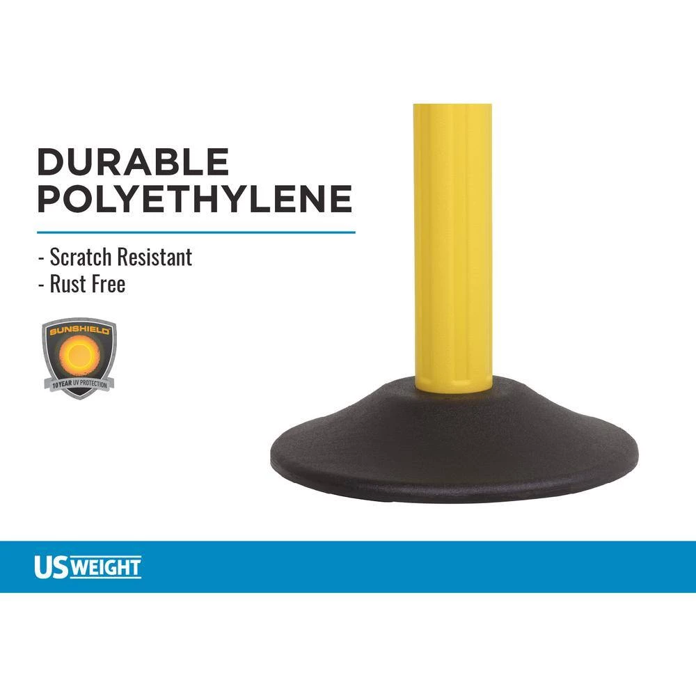US Weight ChainBoss Yellow Stanchion with 10 ft. of Yellow Plastic Chain per Stanchion- Fillable Base (2-Pack) by USW - Image 6
