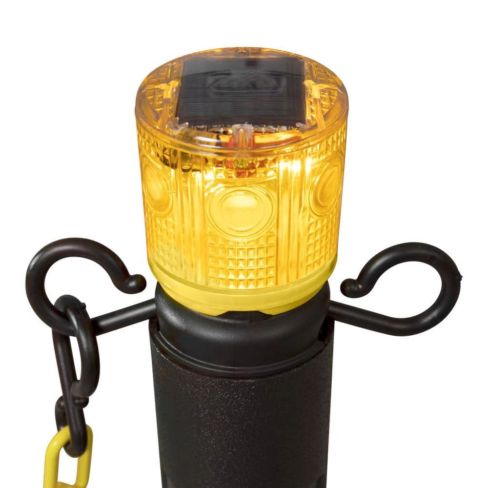 US Weight ChainBoss Stanchions with 10 ft. of Yellow Plastic Chain and Solar Yellow Lights - Weighted Base by USW - Image 2