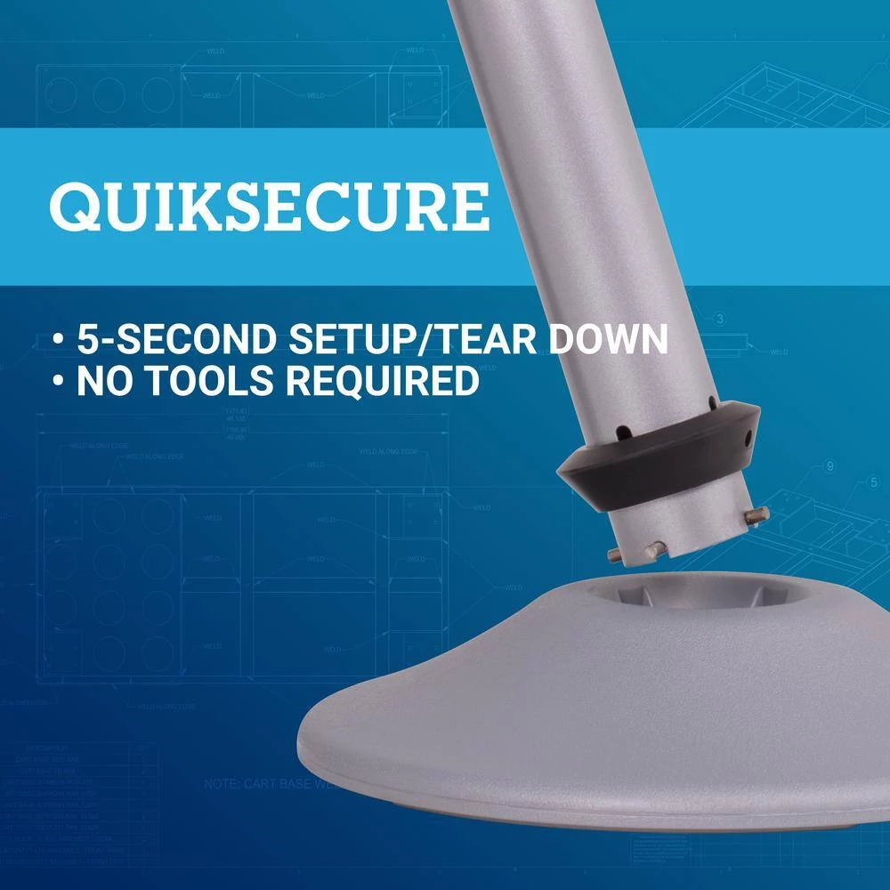 US Weight Heavy-Duty Silver Premium Steel Stanchion with 7.5 ft. Blue Retractable Belt (2-Pack) by USW - Image 4