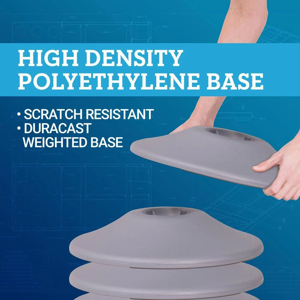 US Weight Heavy-Duty Silver Premium Steel Stanchion with 7.5 ft. Blue Retractable Belt (2-Pack) by USW - Image 5