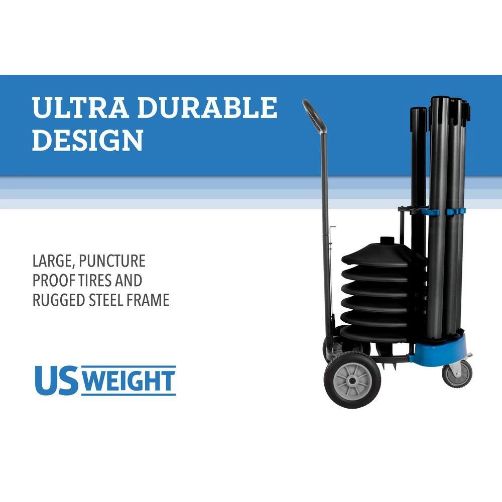 6 Black Steel US Weight Rover Stanchion Cart Kit- Stanchions and Cart by USW - Image 3