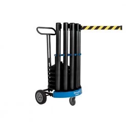 US Weight Rover Stanchion Cart Kit- 6 Black Steel Stanchions w/Chevron Belts and Cart by USW