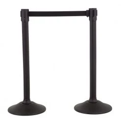 US Weight Sentinel Stanchion with 6.5 ft. Black Retractable Belt (2-Pack) by USW